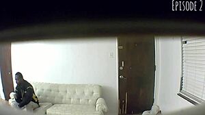 Spy Cam Catches Ebony Blowjob And Cum In Mouth