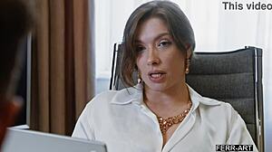 Lesbian Accountant Discovers Giving Blowjob Is Fun And Have Sex First Time With Man