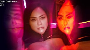 curvy rei sky in fishnets rides hard, gets muff dived, pounded rough, stomach covered in jizz 🔥