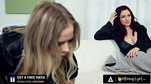 caring 18yo teen wears maid outfit to lick milf jessica ryan's pussy.