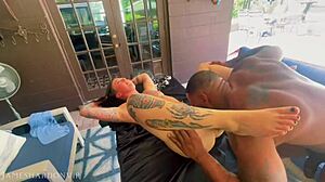 hotwife enjoys naughty massage leading to big black cock fuck