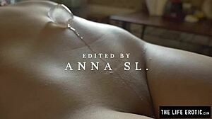 sweaty latina teen masturbates with ice cubes in kitchen