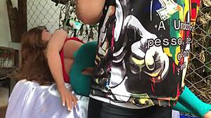 Sex Doll Gets Anal Fucked With Toys In Public Outdoor