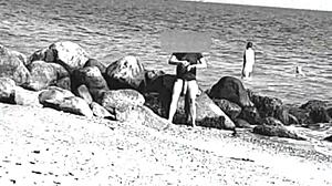 Huge cock nude beach voyeur with 10 inch monster