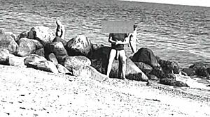 Huge cock nude beach voyeur with 10 inch monster