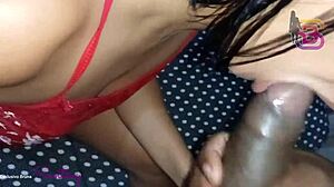 Choking on huge black cock