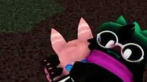 Whorblox Ralsei engages in furry fucking activities