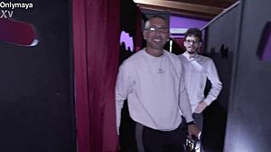 onlymaya - behind the scene two hot girls fucked hard by two horny voyeurs