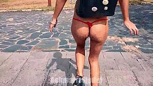 Hairy Girl Bounces Tits Out Of Top