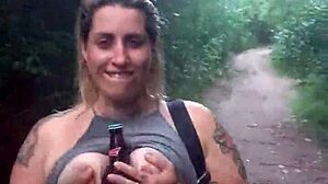 Blonde deepthroats in public woods