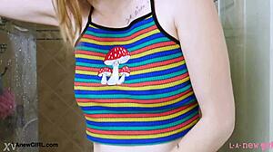 Tall Skinny Model Enjoys a Sensual Bath After Steamy Photoshoot Session