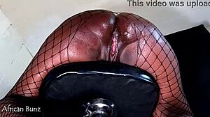 Damn! Ghetto Barbie skipped class for rough anal banging on a stool in ebony style