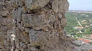 Damiana Flowers fucks in European castle during sextrip, what a wild outdoor adventure