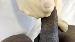 Mature Rita in POV scene with black actor and cumshot