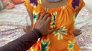 Married asian babe cheating with college boy for big tits moaning