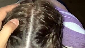 Blonde gives deep throat blowjob, swallowing lover's cum