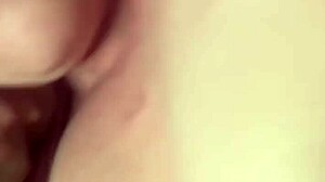 Hot blonde amateur shows off tattooed tits in panties at home