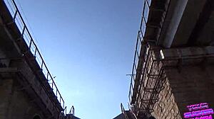 Fucking on train almost caught!