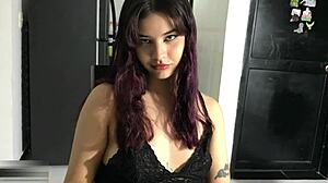 Latina Stepsister Sucks Dick Bent Over in Homemade Scene