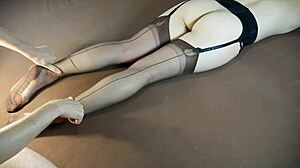 Horny Milf Gets Soles Massaged in Nylon Stockings