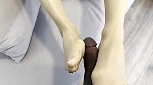 Mature Rita in POV scene with black actor and cumshot