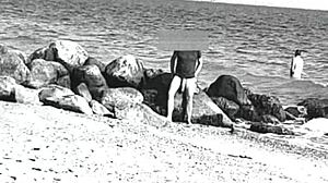 Huge cock nude beach voyeur with 10 inch monster