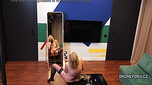 czech milf masturbating in front of mirror