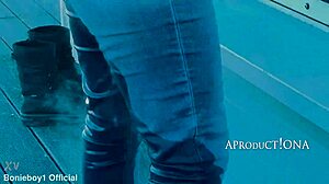 Aleya Sun Boldly Wets Jeans In Mall.