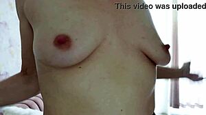 the milf in lingerie explores her small natural tits intensely