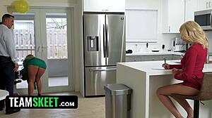 Santa Hunts for Pussy with Sloppy Blowjob and Big Tits Action