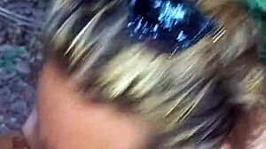 Blonde deepthroats in public woods