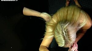 Huge Sophia Swallows Nine Cumshots At Gloryhole