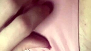 Hot blonde amateur shows off tattooed tits in panties at home