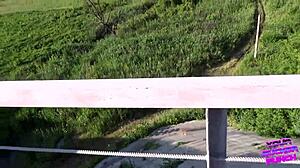 Fucking on train almost caught!