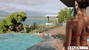 vixen friendly rivals jadilica and dolly orchid compete in an outdoor challenge