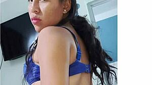 Curvy ebony Latina shakes big ass in lingerie solo. Dreams of riding a tight cock hard.