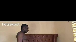 Stepmother receives a blowjob from stepson while romancing herself