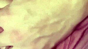 Hot blonde amateur shows off tattooed tits in panties at home