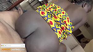 Saggy Tits Ebony Slut Gives Sloppy Blowjob in Wild POV