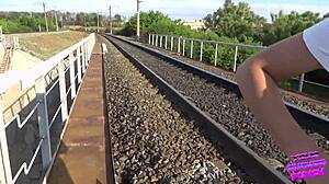 Fucking on train almost caught!