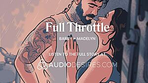 Real couple enjoys biker guy's company in public setting