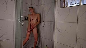 Amateur Milf Cums Hard Masturbating in Wet Shower