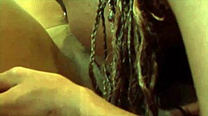 stacy adams and aryana starr share suggestive ebony kisses.