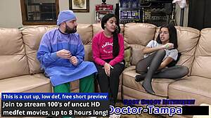 dr tampa performs pre employment physical on alix avery with close up details