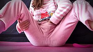 Petite Teen Squirts Cum in Pajamas!