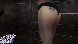 tattooed teen changes panties with big ass