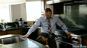 Dirty Dude Licks Daughter-in-Law's Juicy Shaved Pussy