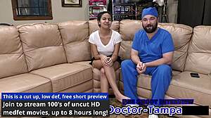 dr tampa performs pre employment physical on alix avery with close up details