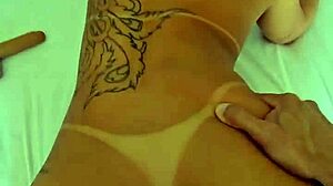 Kalena Mitrak gets fucked doggystyle while follower jerks off!