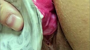 blonde gets impregnated by a huge fantasy dog dildo in doggystyle position